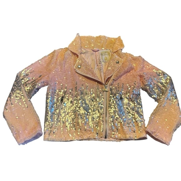 Disney Princess Sequin Blazer Pink & Silver Fully Lined Sparkly Size 9/10 - Picture 1 of 8
